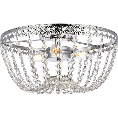 Kylie 3 Light 14 inch Chrome Flush Mount Ceiling Light