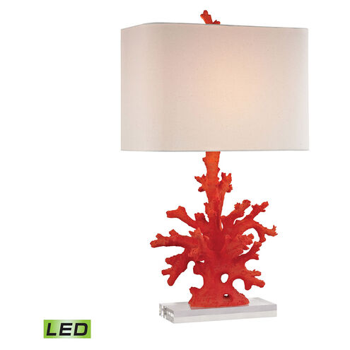 Bay of Biscay 28 inch 9.5 watt Red with Clear Table Lamp Portable Light