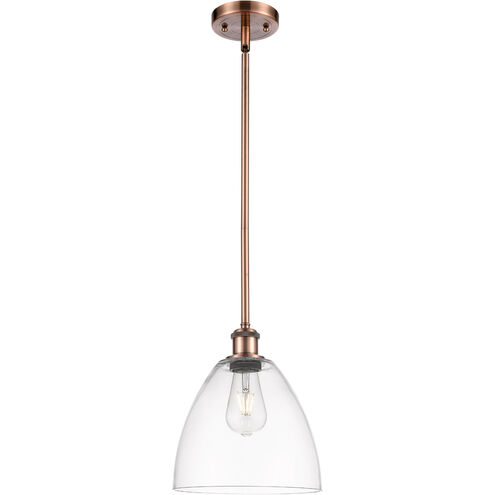 Ballston Dome 1 Light 9 inch Antique Copper Mini Pendant Ceiling Light in Clear Glass