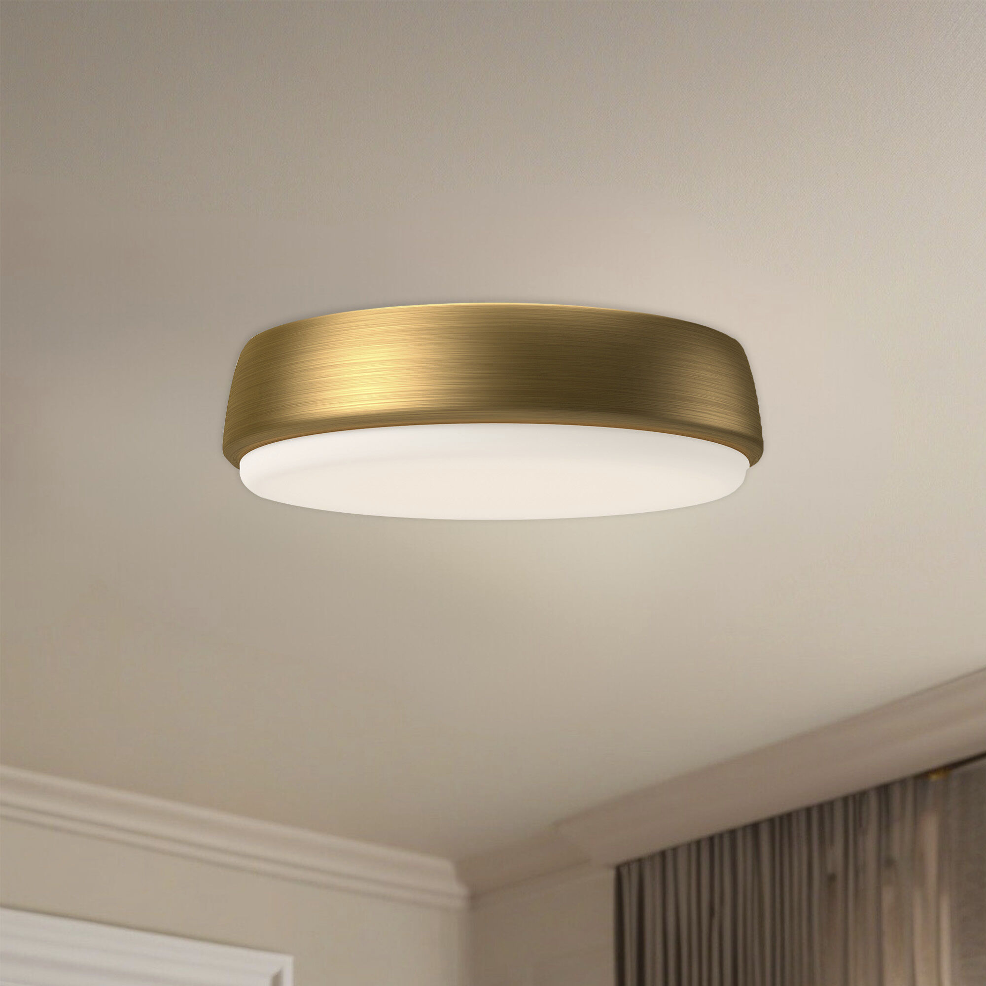 Alora Mood Laval LED 9.13 inch Aged Gold Flush Mount Ceiling Light