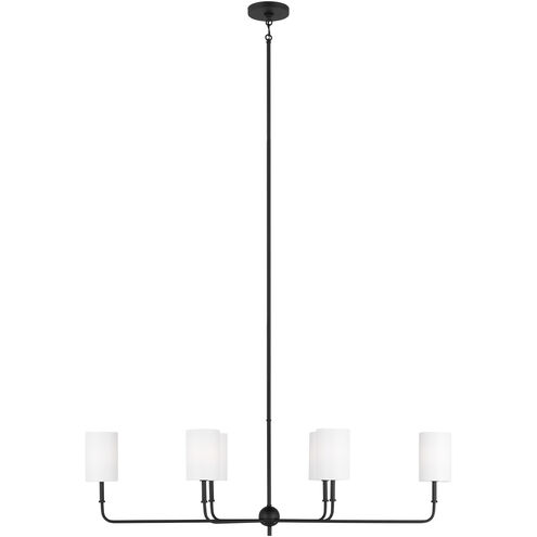 Foxdale 6 Light 44 inch Midnight Black Linear Chandelier Ceiling Light