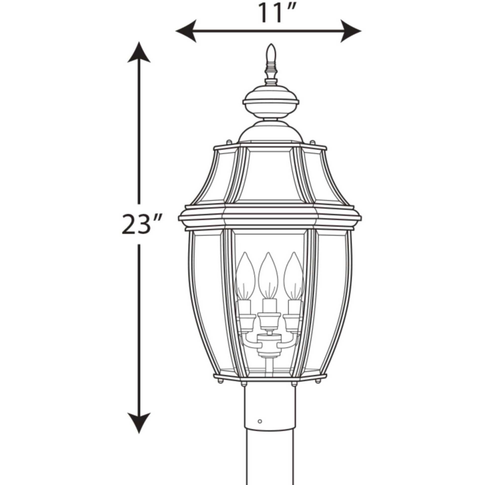 New Haven 3 Light 23 inch Textured Black Outdoor Post Lantern