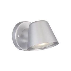 Cast Aluminum LED 5 inch Brushed Silver Exterior Wall Mount