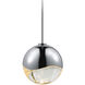 Grapes LED 3 inch Polished Chrome Pendant Ceiling Light in Clear Glass Lens
