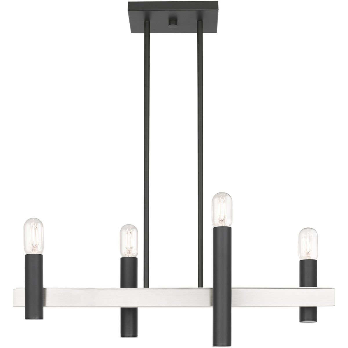 Helsinki 4 Light 8.25 inch Scandinavian Gray with Brushed Nickel Accents Chandelier Ceiling Light