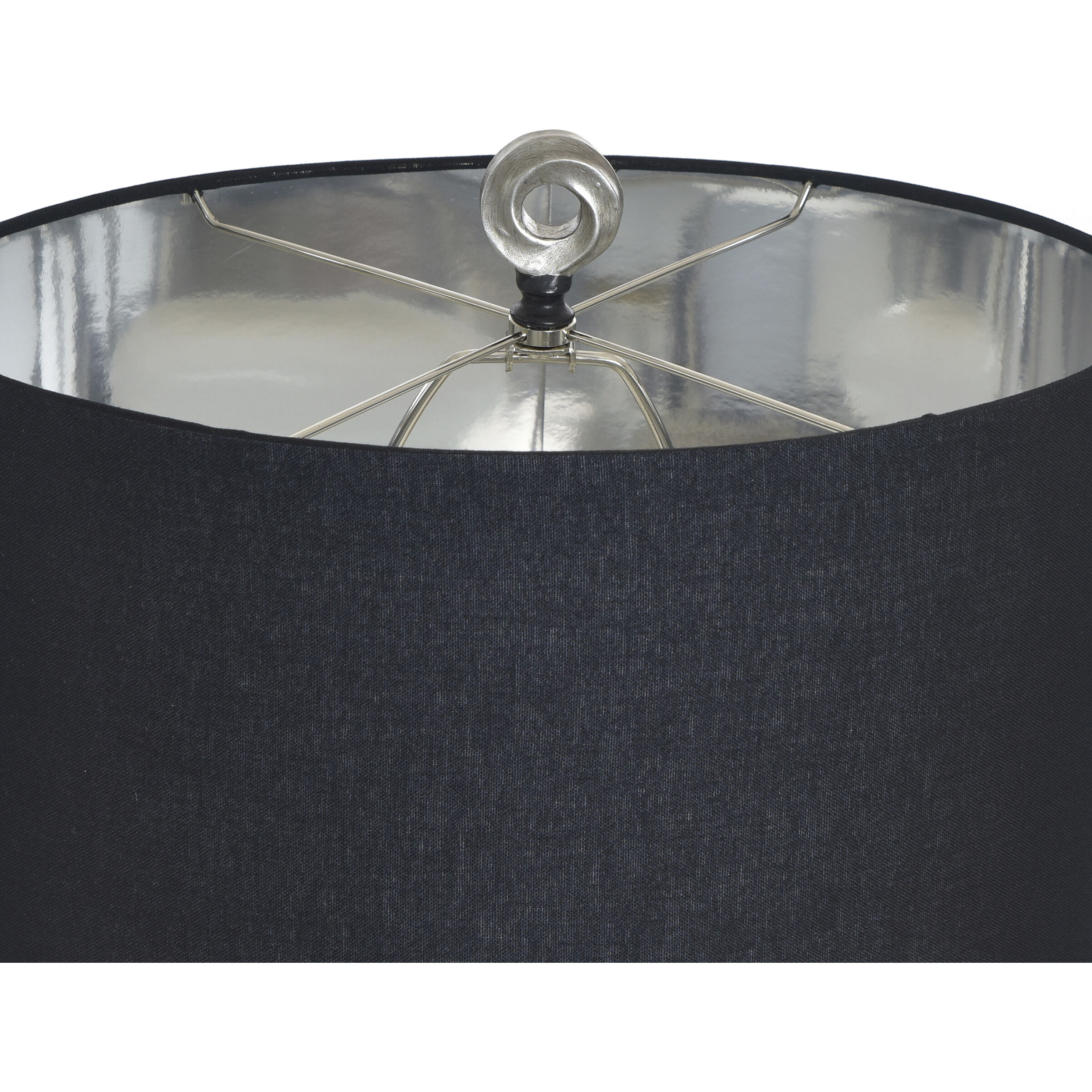 Poly 35 inch 100 watt Infinite Silver Table Lamp Portable Light