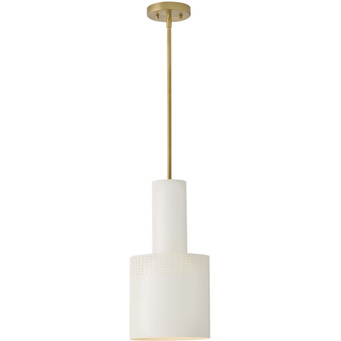 Casey 1 Light 9 inch Lacquered Brass with Satin Off-White Pendant Ceiling Light in Lacquered Brass and Satin Off-White