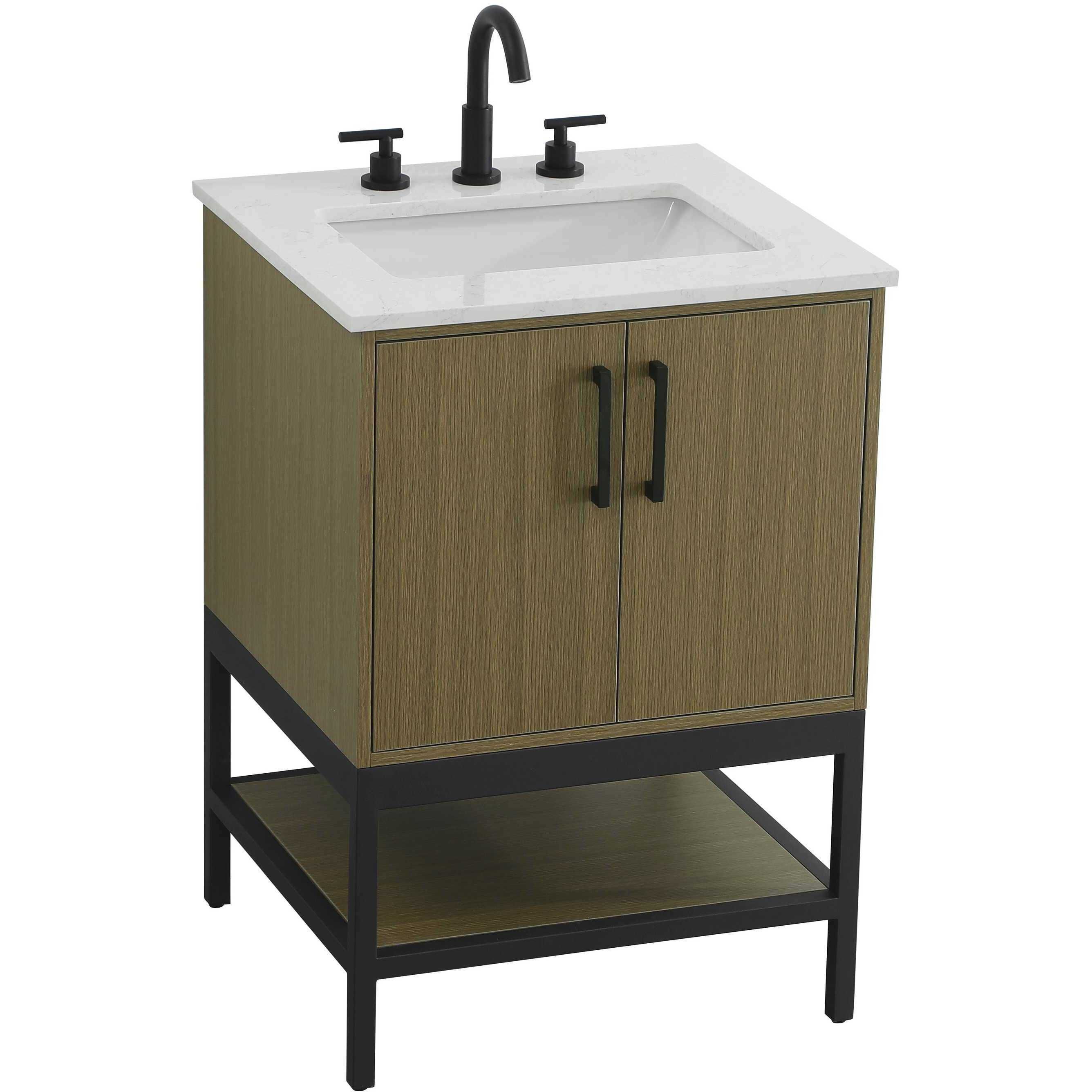 Lennox 24 X 34 inch Chestnut Brown Bathroom Vanity Cabinet