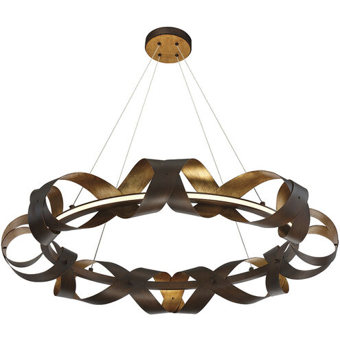 Banderia LED 33 inch Bronze and Gold Chandelier Ceiling Light, Medium