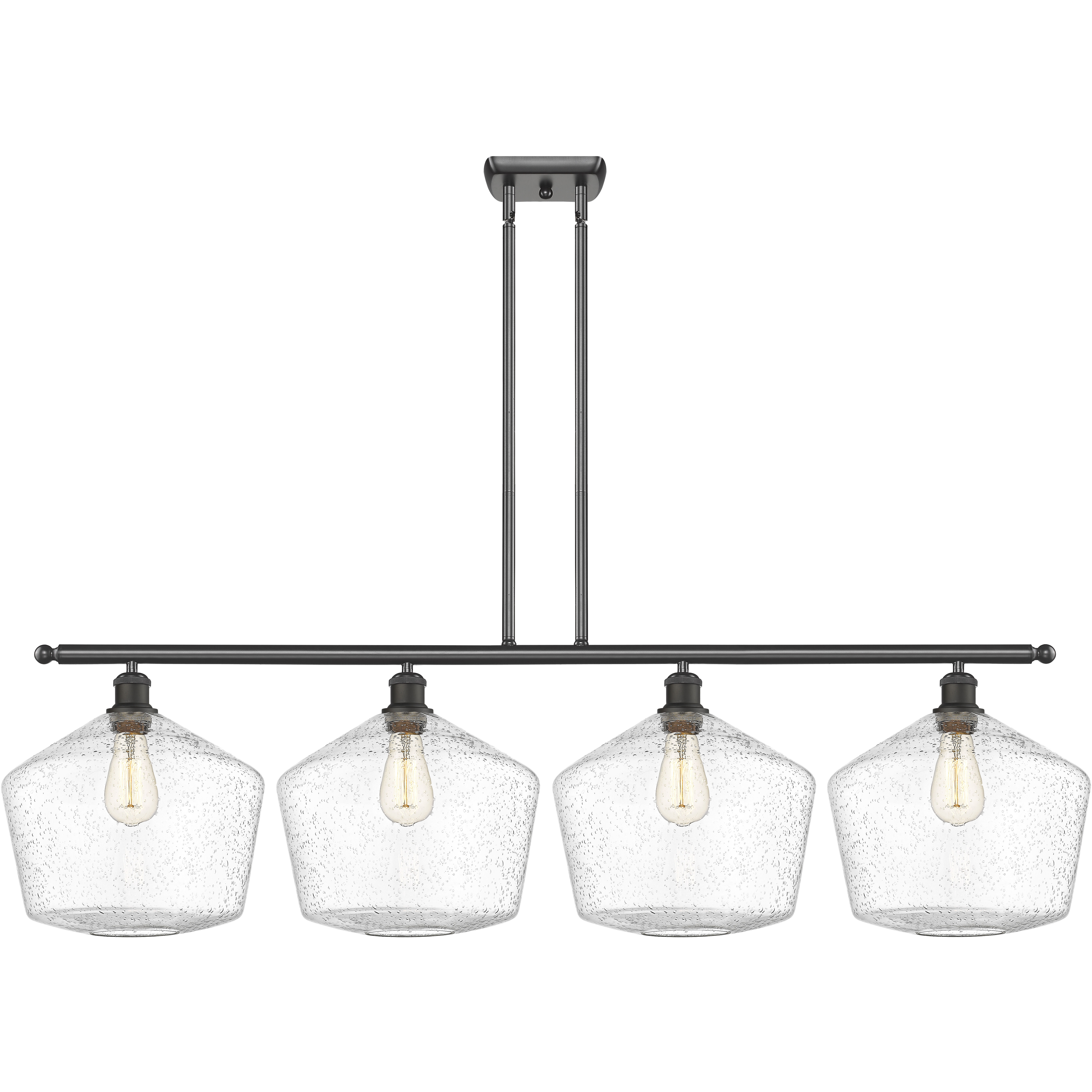 Ballston Cindyrella 4 Light 50 inch Oil Rubbed Bronze Island Light Ceiling Light in Incandescent, Seedy Glass