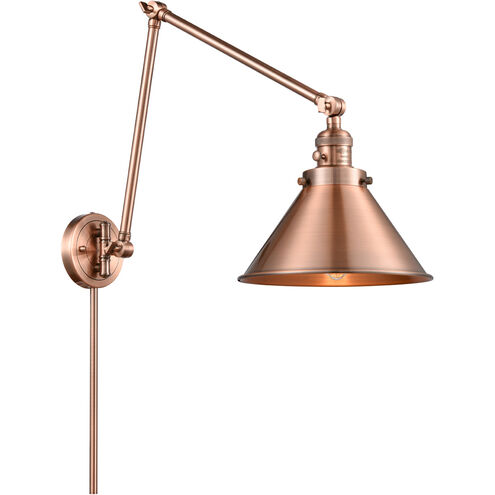 Briarcliff 30 inch 60.00 watt Antique Copper Swing Arm Wall Light, Franklin Restoration