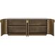 Arik Alder Wood and White Marble and Antique Brass 4 Door Cabinet