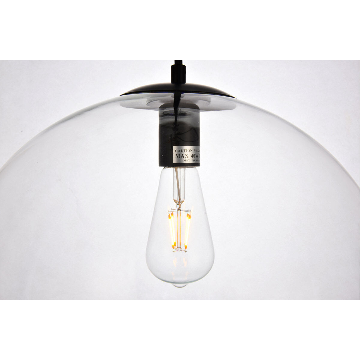 Placido 1 Light 16 inch Black and Clear Pendant Ceiling Light
