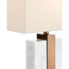 Catriona 27.5 inch 150 watt White Marble/Antique Brass Table Lamp Portable Light