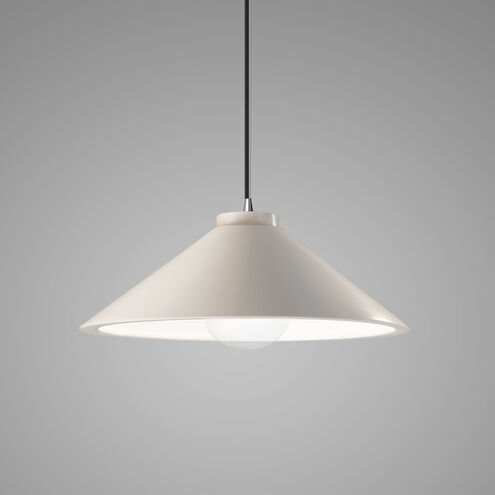 Radiance Collection LED 12 inch Matte White with Polished Chrome Pendant Ceiling Light