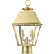 Wentworth 2 Light 17.5 inch Natural Brass Outdoor Post Top Lantern, Medium