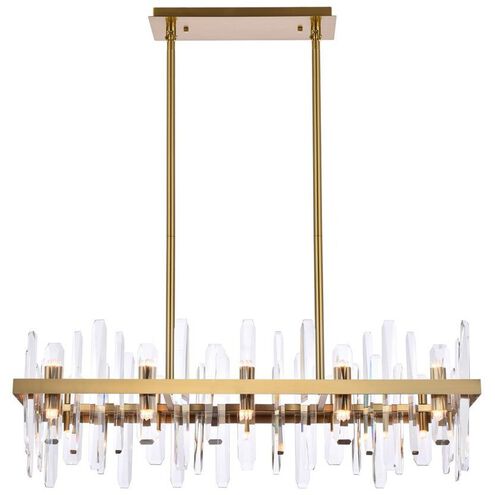Serena 20 Light 36 inch Satin Gold Linear Chandelier Ceiling Light