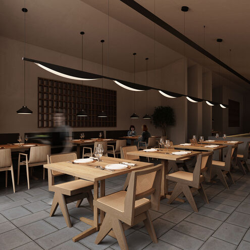 Tela LED 79 inch Satin Black Pendant Ceiling Light