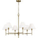 C&M by Chapman & Myers Ridgewood 6 Light 36 inch Burnished Brass Chandelier Ceiling Light