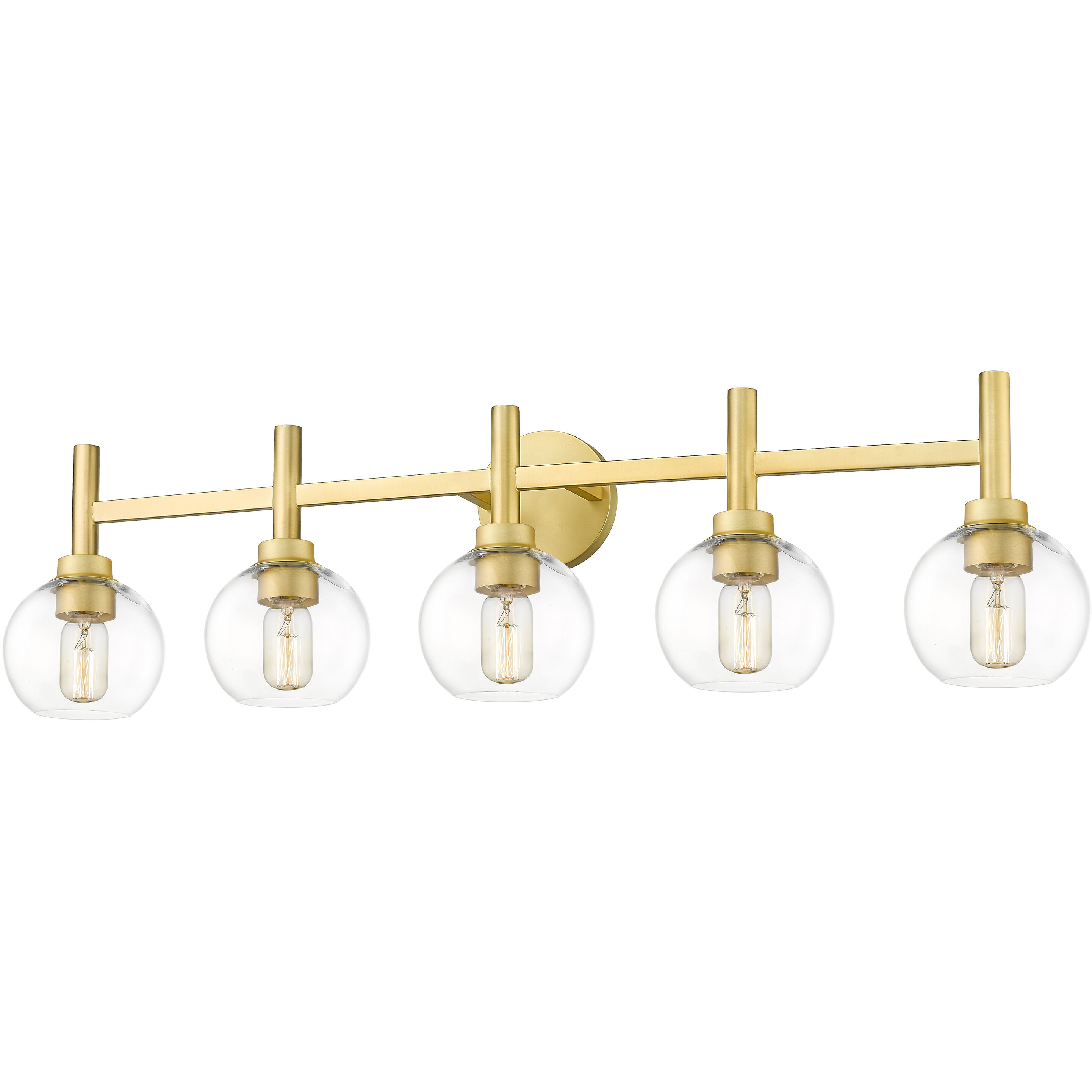 Sutton 5 Light 39.5 inch Brushed Gold Vanity Wall Light in Bronze Gold