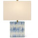Nadene 17.5 inch 75.00 watt Blue and White and Brushed Brass Table Lamp Portable Light
