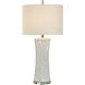Val 34 inch 100 watt Gloss White and Clear Table Lamp Portable Light