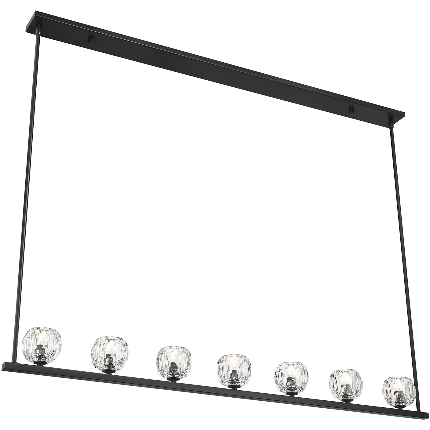 Aragon 7 Light 56 inch Matte Black Linear Chandelier Ceiling Light
