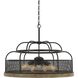 Akaki 9 Light 25 inch Iron and Light Oak Chandelier Ceiling Light, Dome