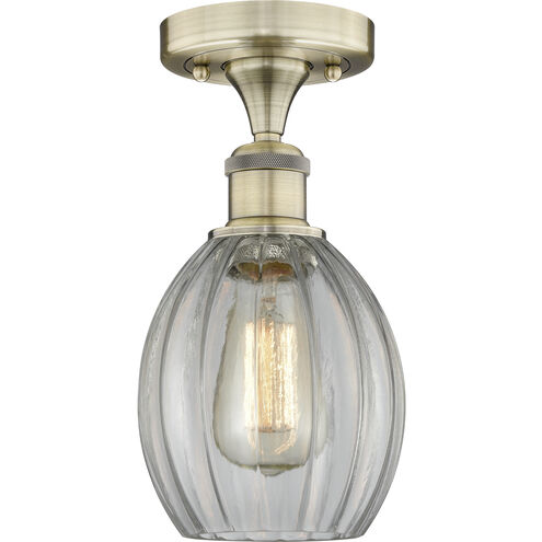 Eaton 1 Light 5.5 inch Antique Brass Semi-Flush Mount Ceiling Light