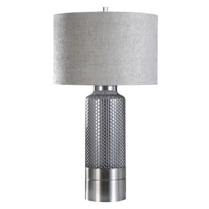 Luna 37 inch 150.00 watt Charcoal/Pewter/Heathered Grey/Silver Sheen Table Lamp Portable Light 