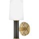 Declan 1 Light 6.75 inch Heritage Brass with Black Oxide Bath Light Wall Light