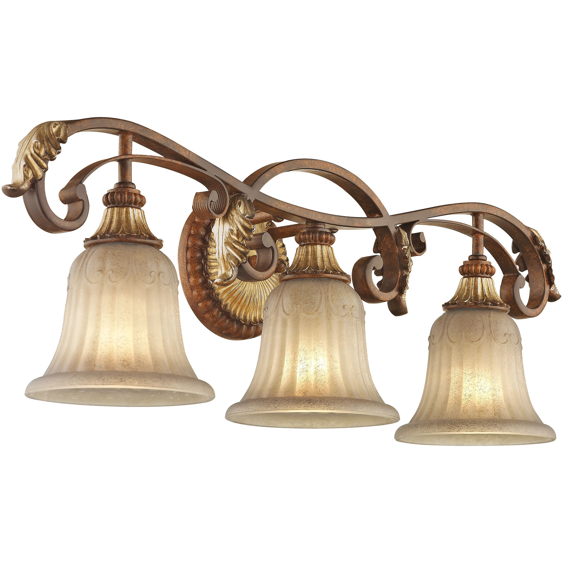 Villa Verona 3 Light 30 inch Verona Bronze with Aged Gold Leaf Accents Bath Vanity Wall Light