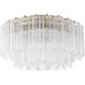 Addis 7 Light 22.25 inch Aged Brass Flush Ceiling Light in Tronchi Glass Clear