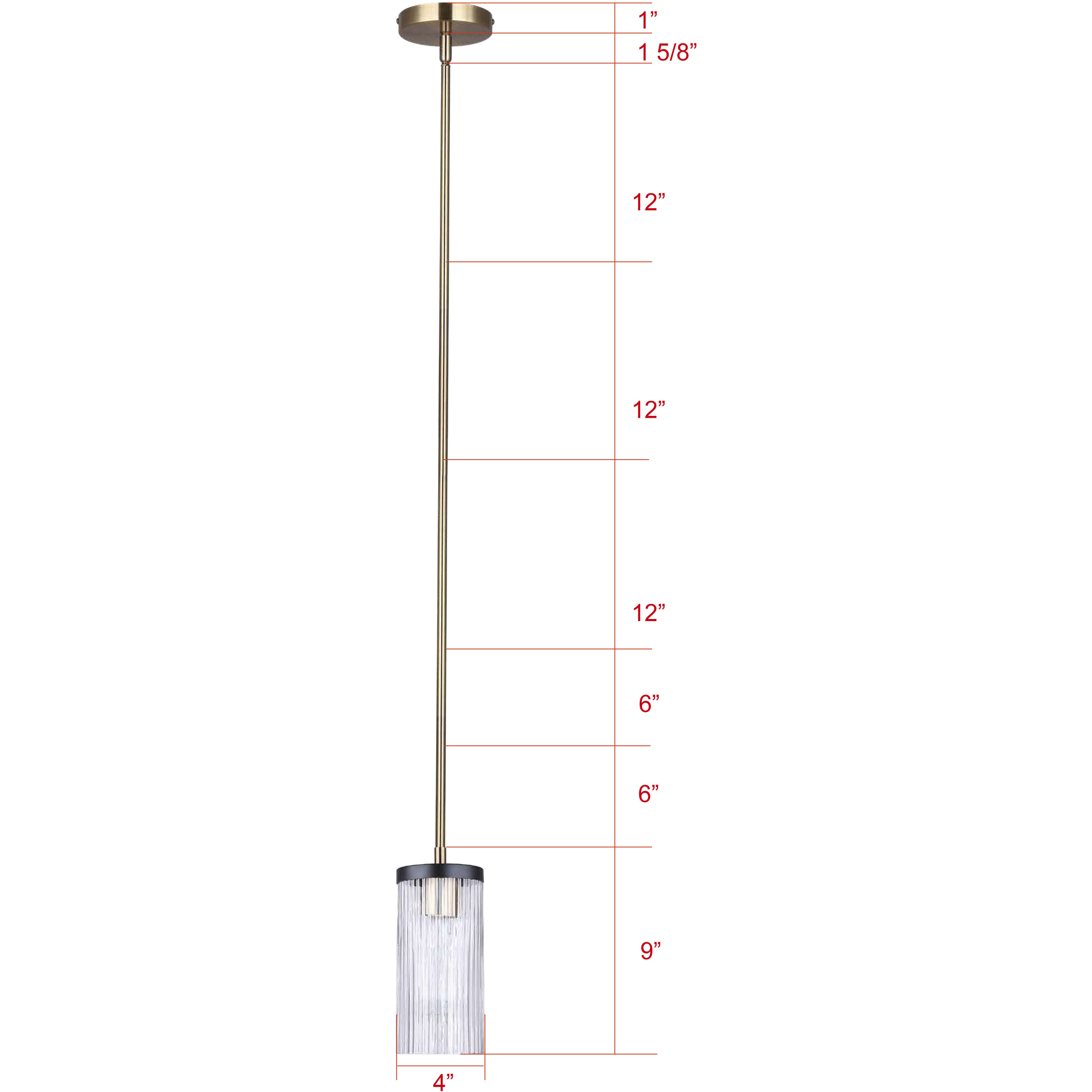 Jenner 1 Light 4.75 inch Matte Black and Gold Pendant Ceiling Light