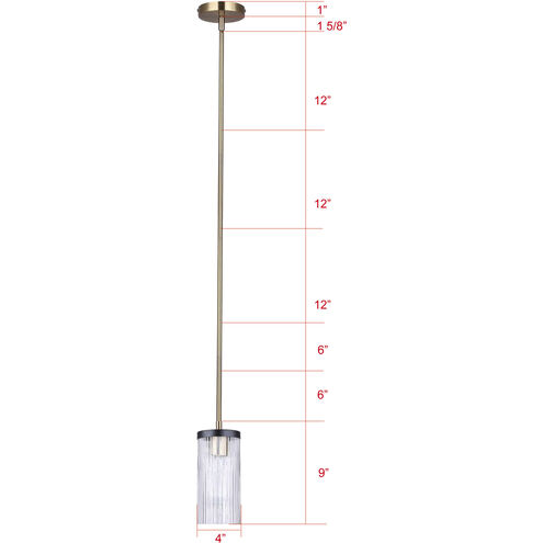 Jenner 1 Light 4.75 inch Matte Black and Gold Pendant Ceiling Light