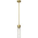 Empire 1 Light 3.13 inch Brushed Brass Pendant Ceiling Light in Clear Glass