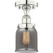 Bell 1 Light 5 inch Polished Nickel Semi-Flush Mount Ceiling Light