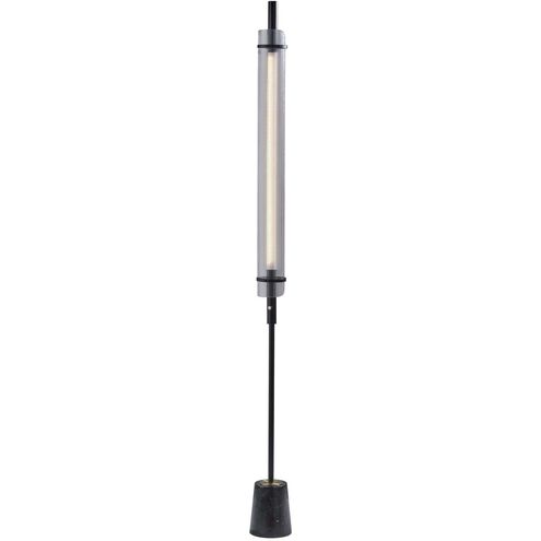 Flair 71 inch 24.00 watt Black / Antique Brass Accents Floor Lamp Portable Light, ADS360