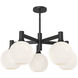 Alora Mood Castilla 5 Light 29.5 inch Matte Black Chandelier Ceiling Light in Opal Glass
