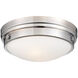 ML 2 Light 13 inch Chrome Flush Mount Ceiling Light