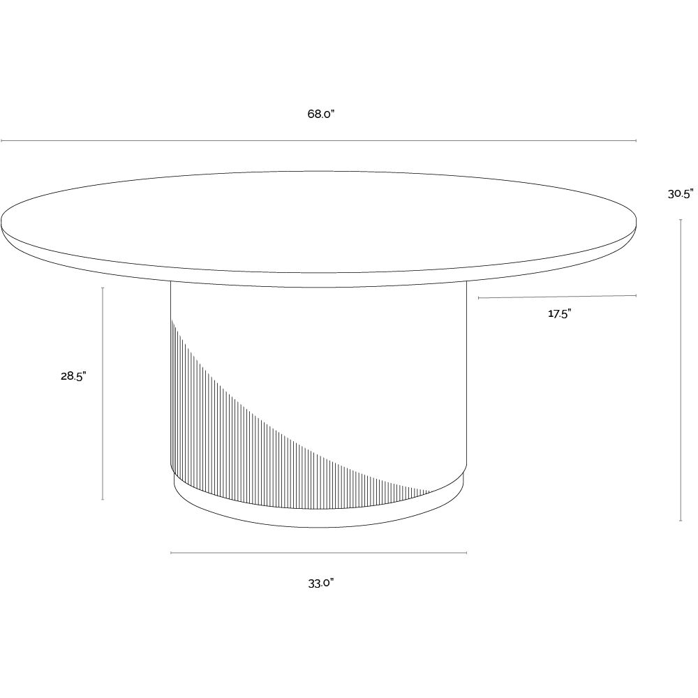 Kalla 68 X 30.5 inch Charcoal Dining Table