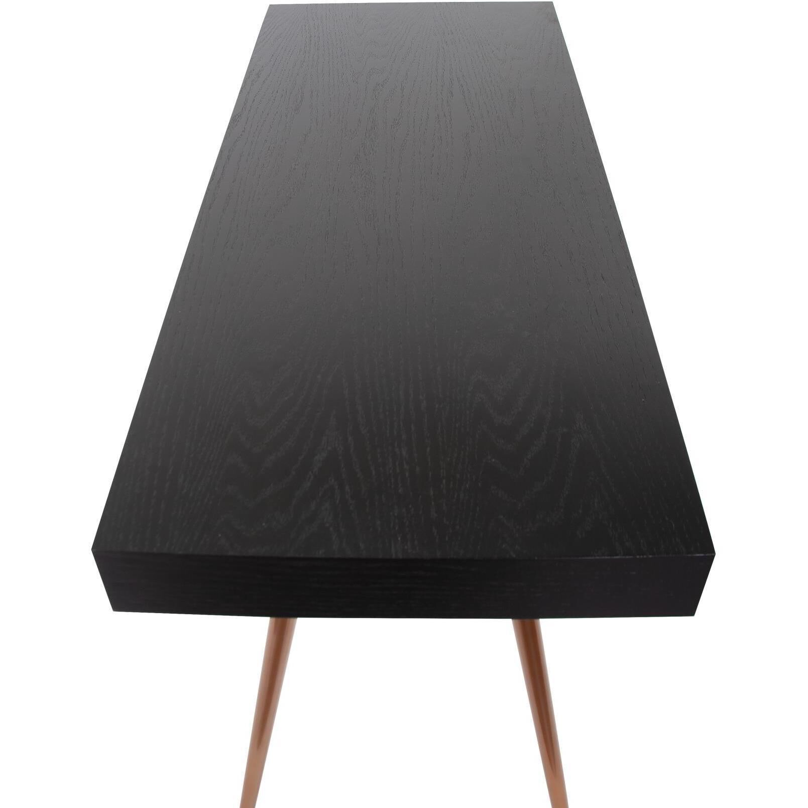 Millard 50 inch Black and Antique Brass Writing Desk