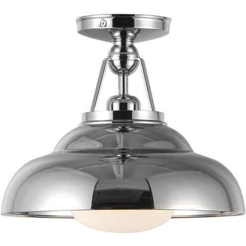 Palmetto 1 Light 12 inch Polished Nickel Semi Flush Mount Ceiling Light