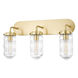 Clara 3 Light 24 inch Aged Brass Bath Bracket Wall Light