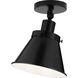 Hinton 1 Light 8 inch Matte Black Flush Mount Ceiling Light