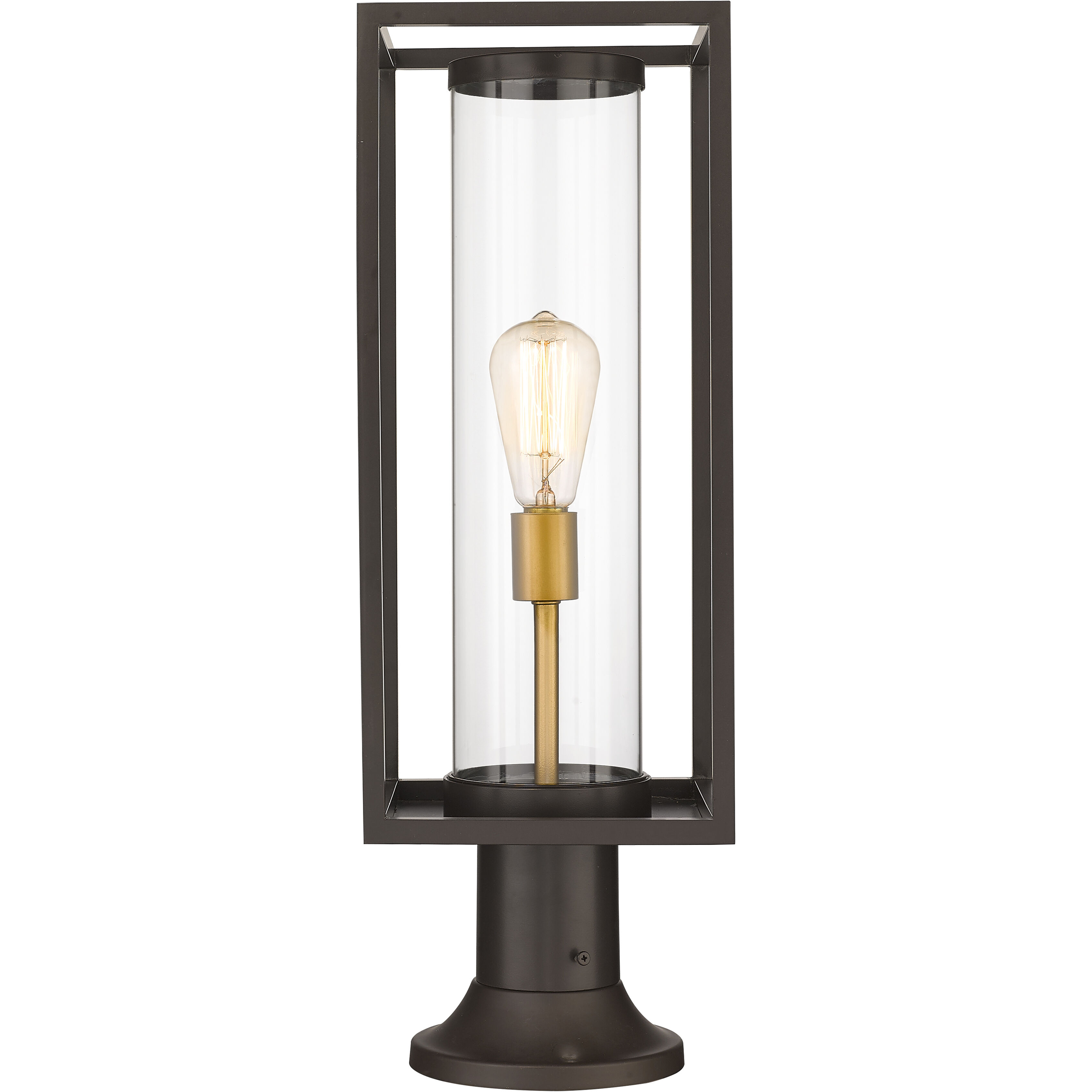 Dunbroch 1 Light 23.75 inch Deep Bronze and Outdoor Brass Outdoor Pier Mounted Fixture