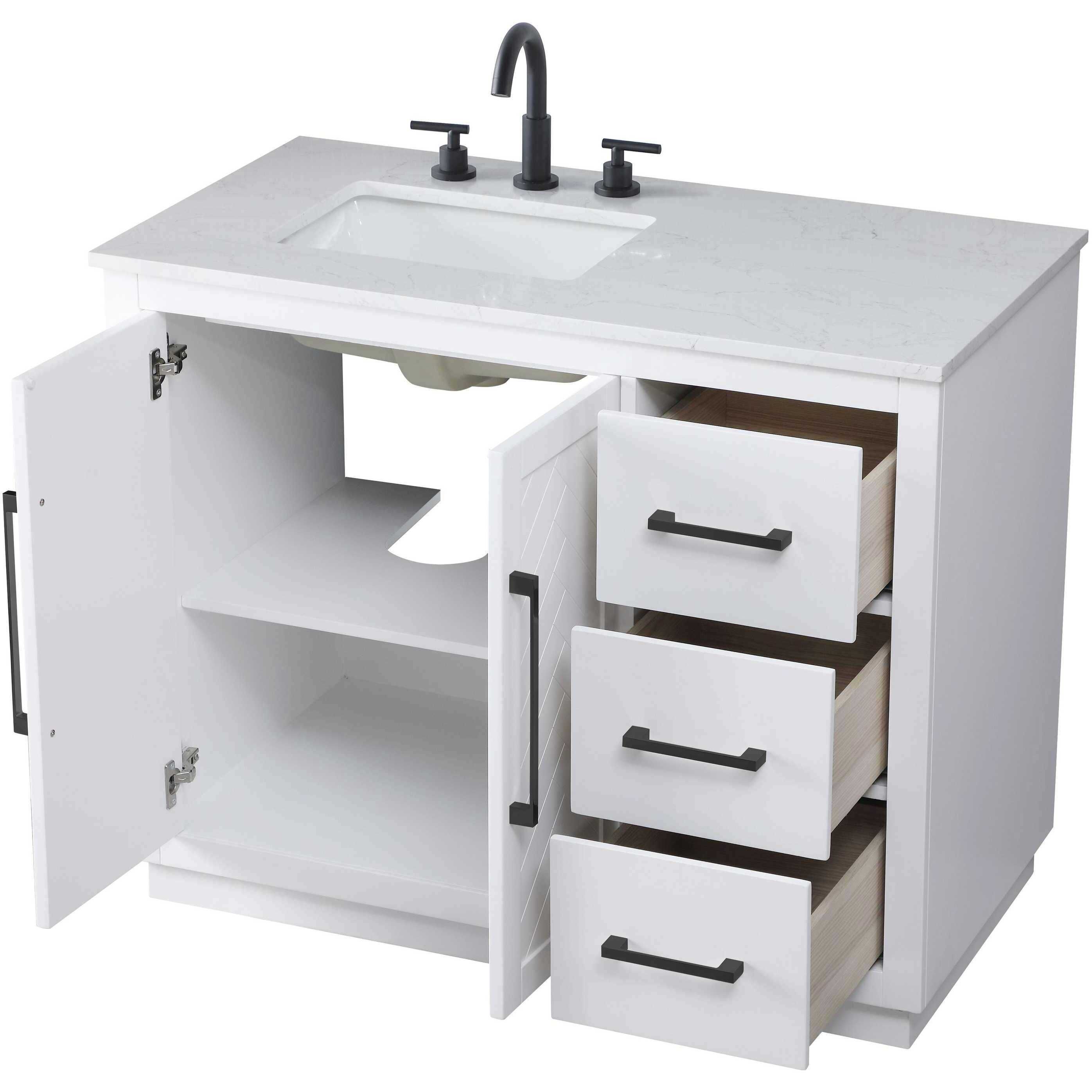 Chase 42 X 34 inch White Bathroom Vanity Cabinet