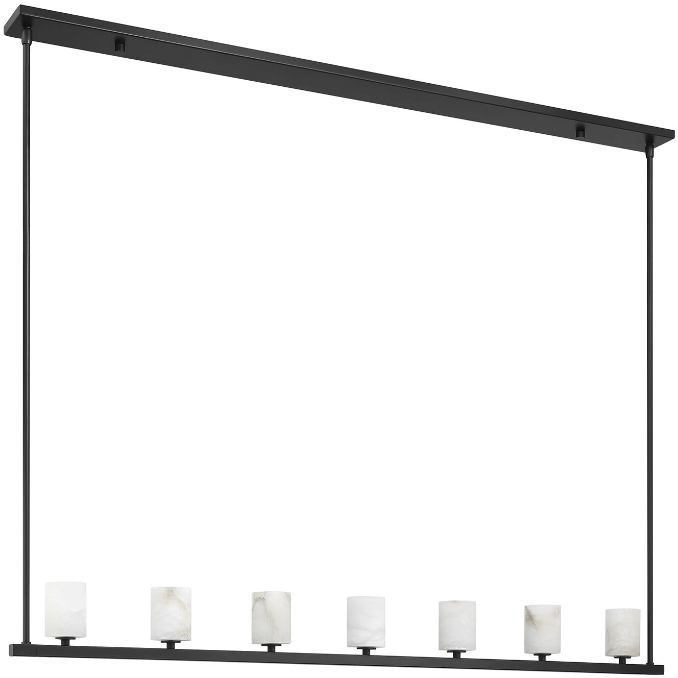 Aragon 7 Light 56 inch Matte Black Linear Chandelier Ceiling Light