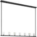Aragon 7 Light 56 inch Matte Black Linear Chandelier Ceiling Light
