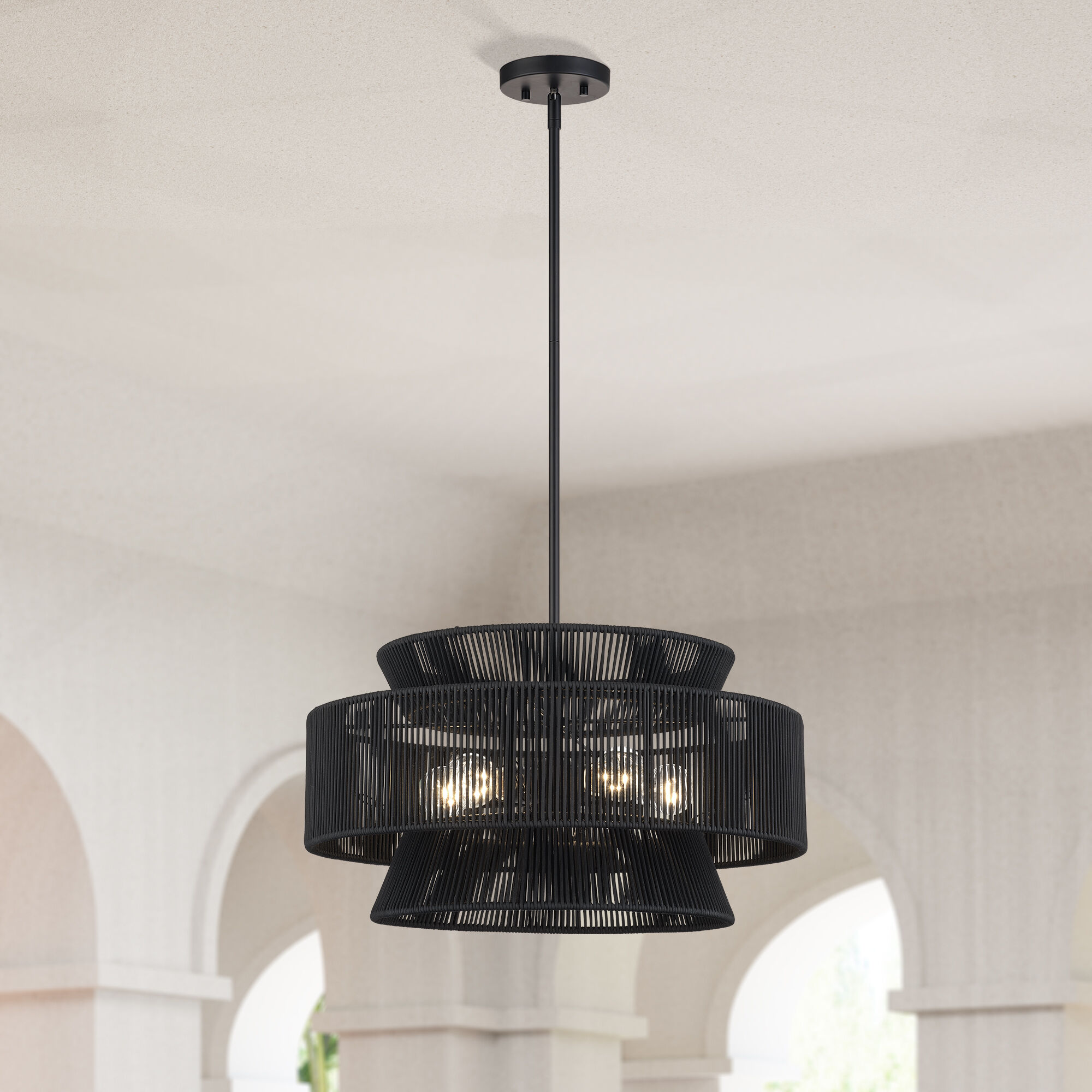 Florell 5 Light 22 inch Black Pendant Chandelier Ceiling Light